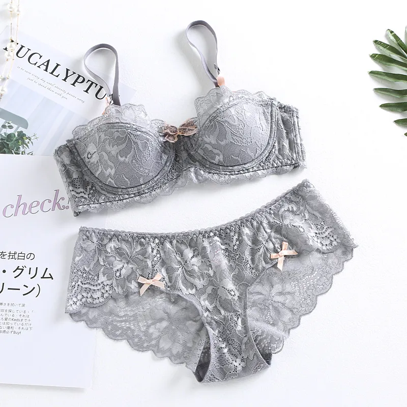 欠かせない 清新  レース A-Fカップ レギュラーウエスト 切り替え ワイヤー入り ブラ・ショーツセット