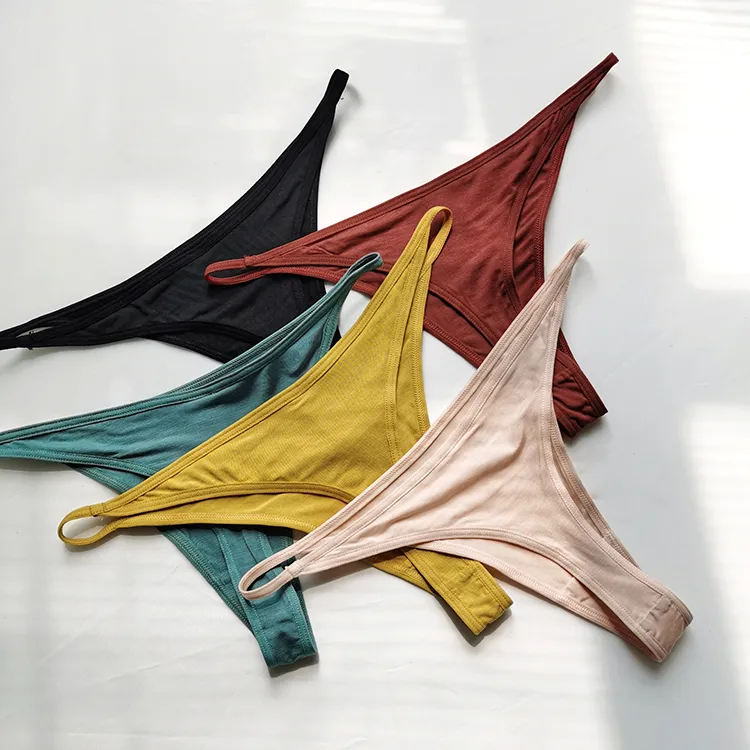 セクシーシームレスローウエスト綿無地スポーツ美尻ステルスＴバック・タンガ