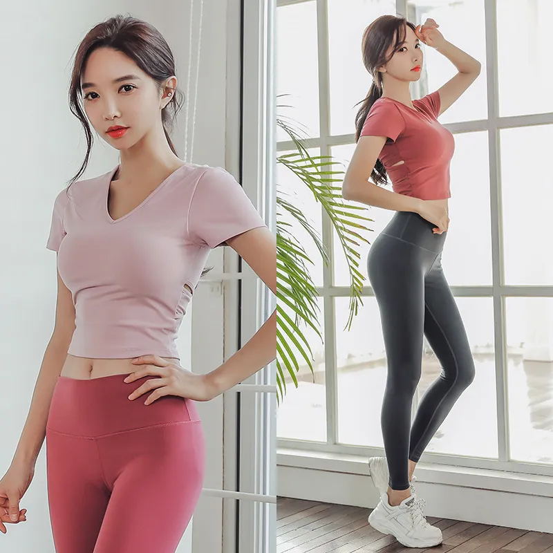 二点セット クロス 速乾 配色 ジョギング スポーツウェア フィット感 ヨガセット