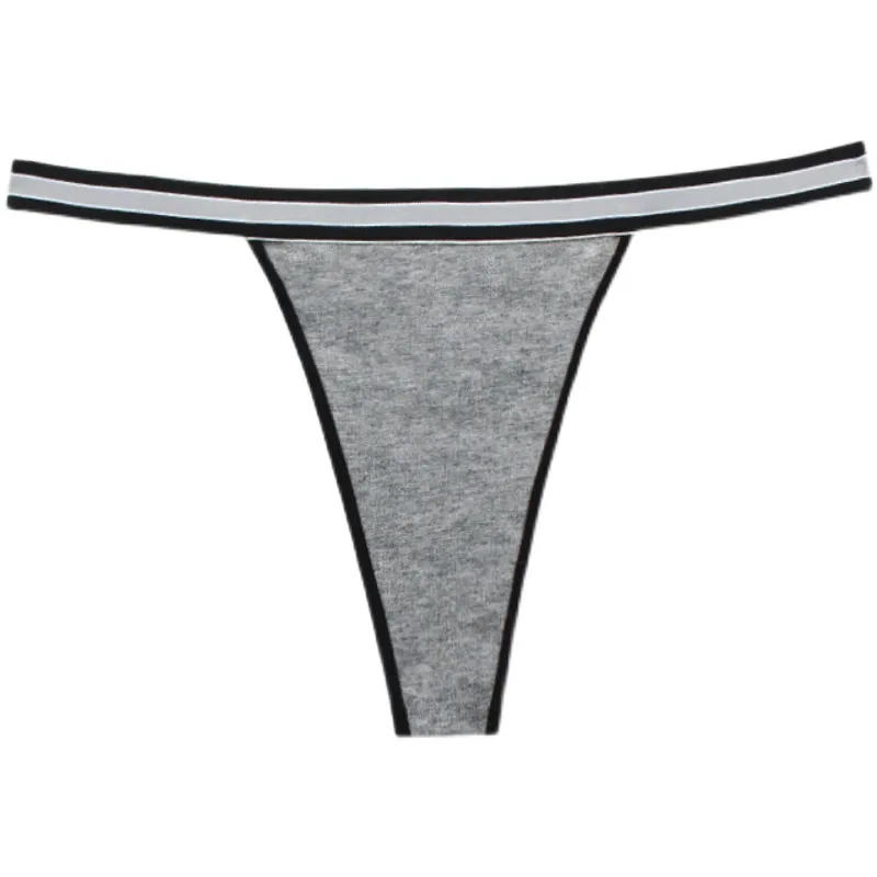 スポーツ系 ひびかない ローウエスト ストレッチ ストライプ柄 Tバック・タンガ