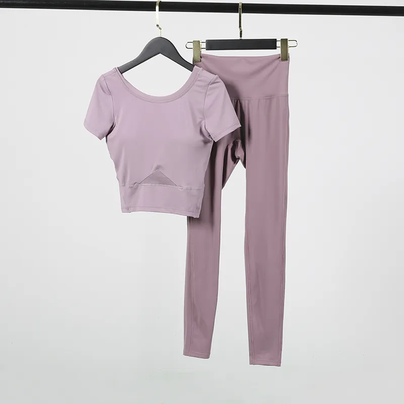 2点セット 全5色 フィット 無地 型崩れしにくい ヨガセット