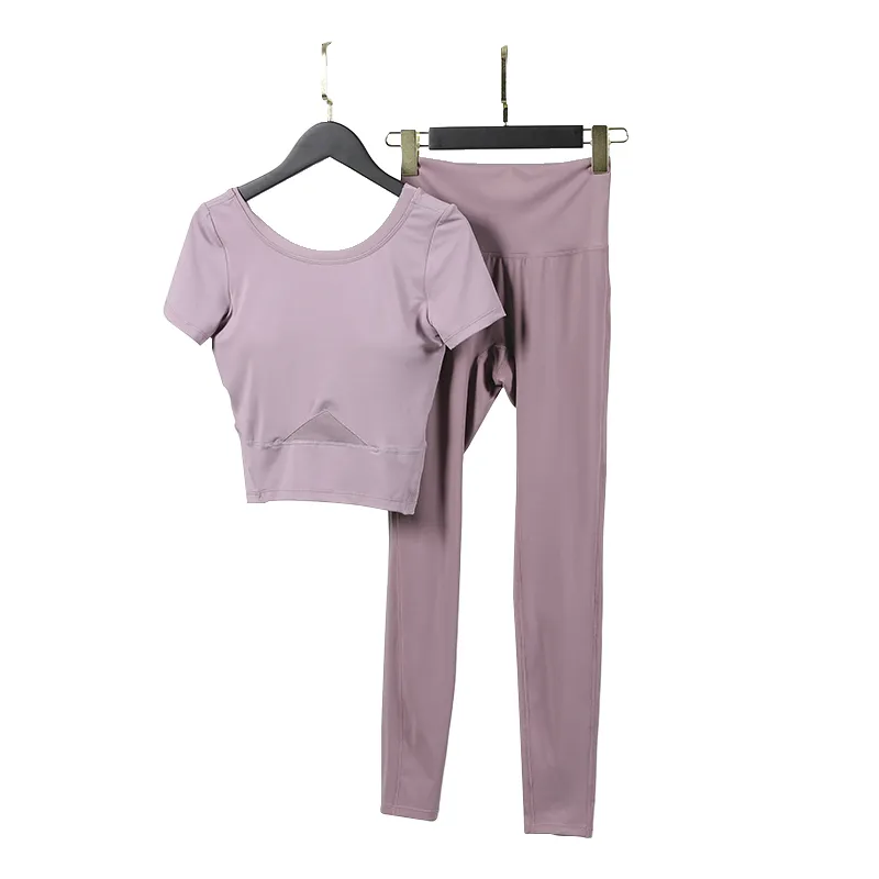 2点セット 全5色 フィット 無地 型崩れしにくい ヨガセット