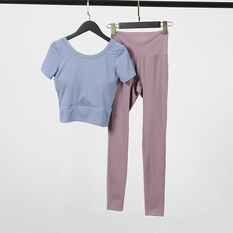 2点セット 全5色 フィット 無地 型崩れしにくい ヨガセット