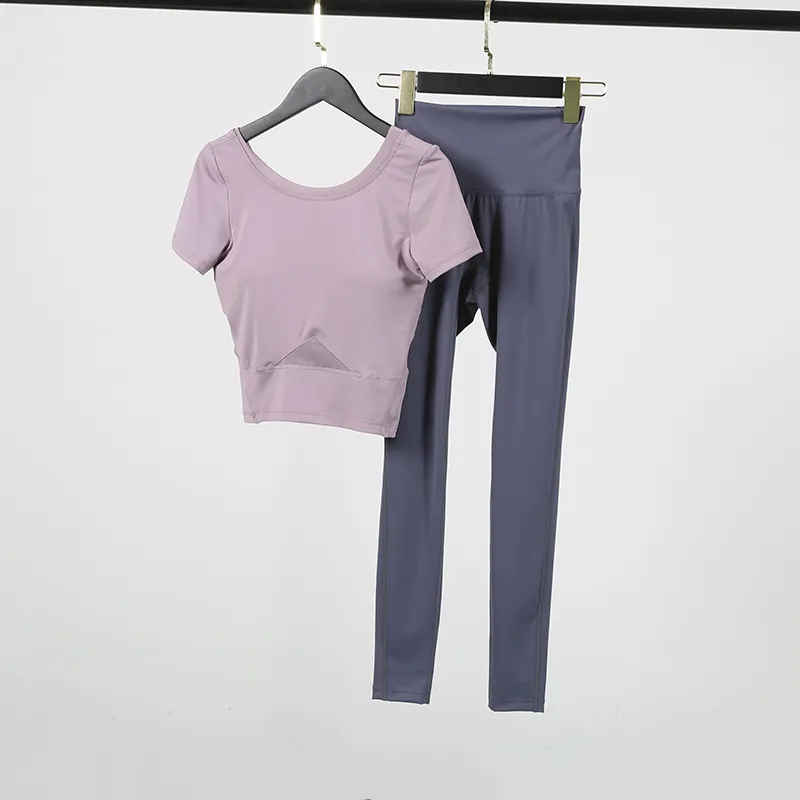 2点セット 全5色 フィット 無地 型崩れしにくい ヨガセット