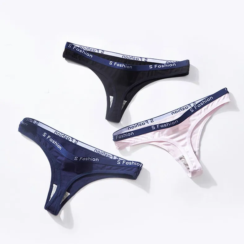 セクシーひびかない浅履きストレッチアルファベットTバック・タンガ