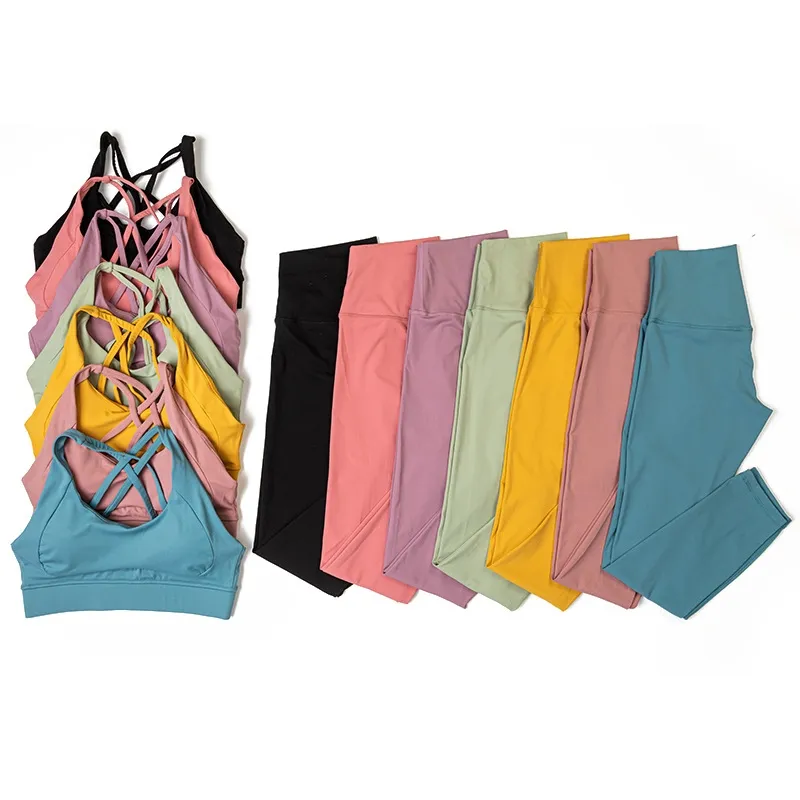 2点セット 超目玉アイテム 無地 スポーツ Uネック ノースリーブ 動きやすい ヨガ セット