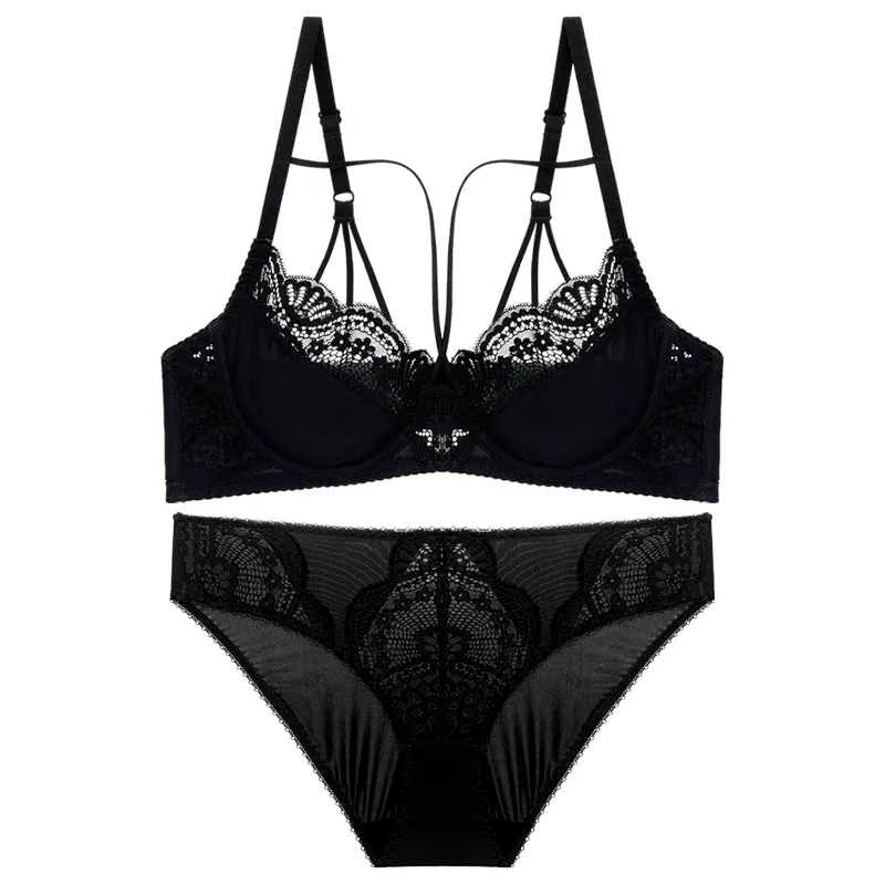 超盛り 補正 単品販売 谷間メイク 脇高 クロス セクシー A-Eカップ ワイヤー入り 中心に寄せ ブラ・ショーツセット