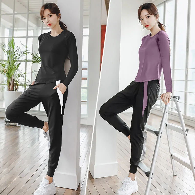 二点セット 3タイプ 速乾 ルーズ ジョギング スポーツウェア ヨガセット