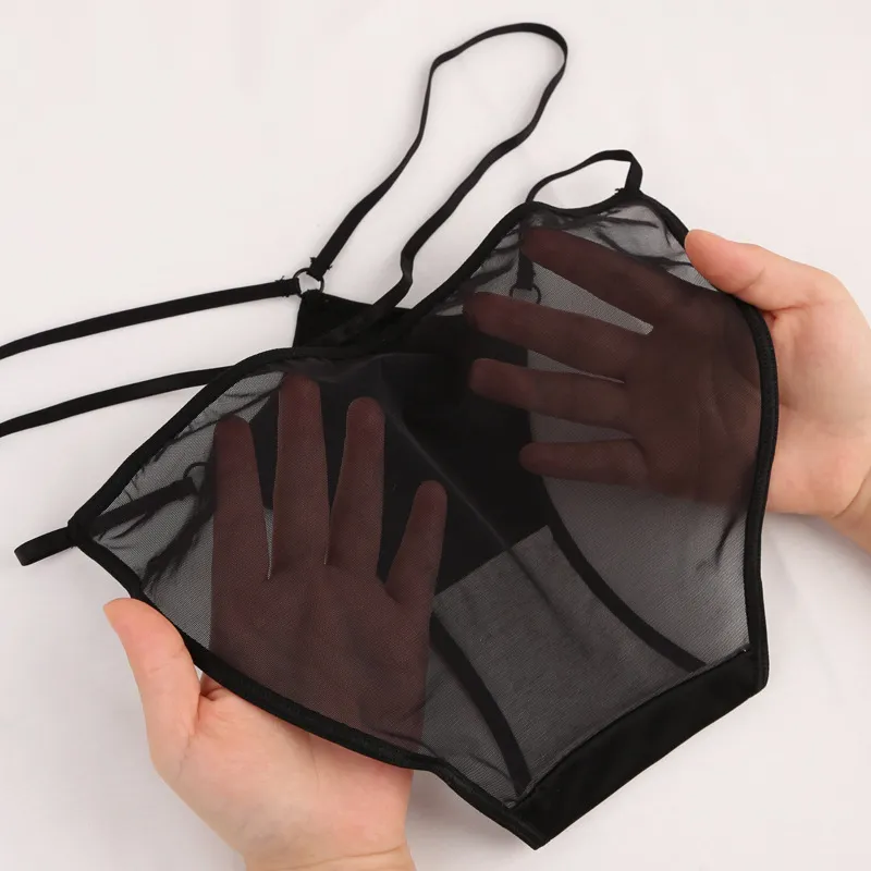 セクシー シームレス 全6色 透かし彫り メッシュ 高通気 無地 Tバック・タンガ