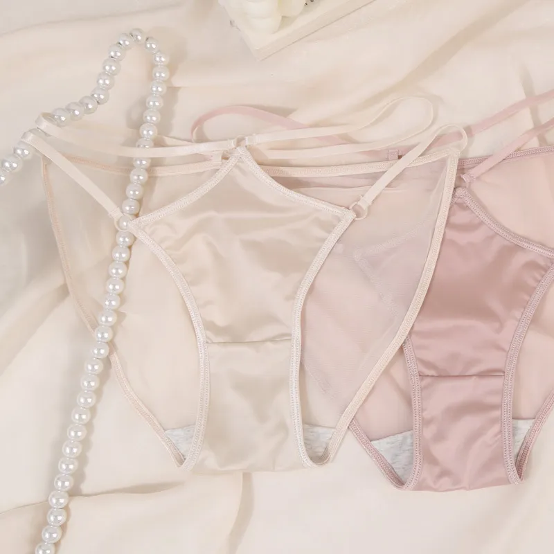 セクシー シームレス 全6色 透かし彫り メッシュ 高通気 無地 Tバック・タンガ