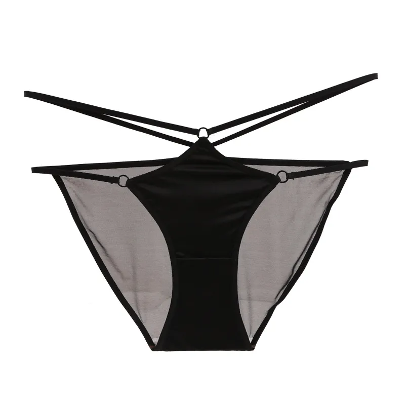 セクシー シームレス 全6色 透かし彫り メッシュ 高通気 無地 Tバック・タンガ