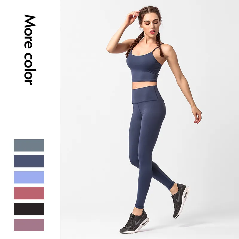 ２点セット 定番 キャミソール しっかり 吸汗 速乾 無地 ハイウエスト スポーツセット