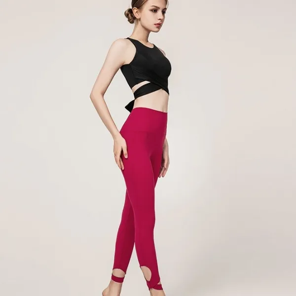 【単品注文】ハイウエスト ボウタイ 動きやすい 美背 ラウンドネック ヨガ  スポーツセット