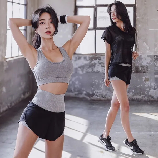 三点セット メッシュ 通気性いい   ハイウエスト ヨガウェア スポーツセット