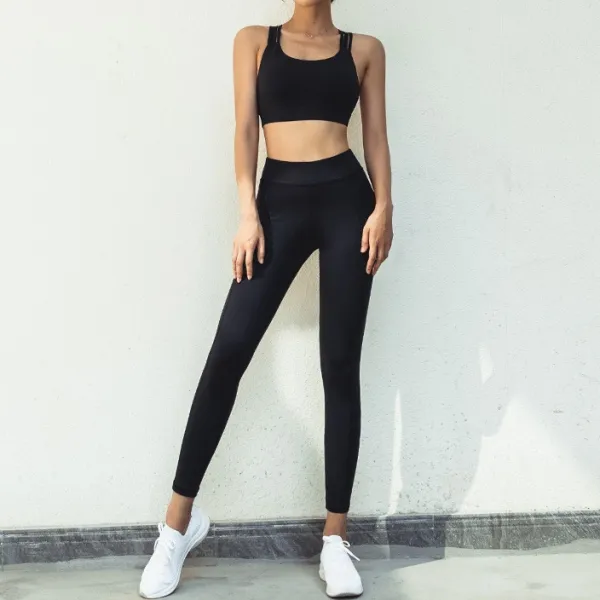 2点セット 無地  スポーツ 定番  Uネック 胸が揺れない スポーツセット