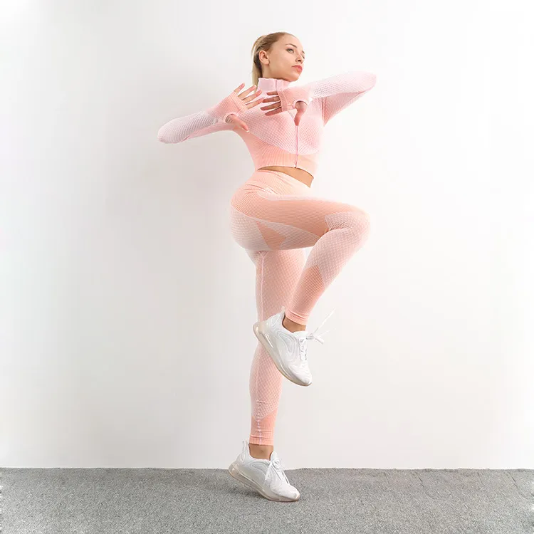 ２点セット フェミニン 切り替え ジッパー スタンドネック スポーツセット