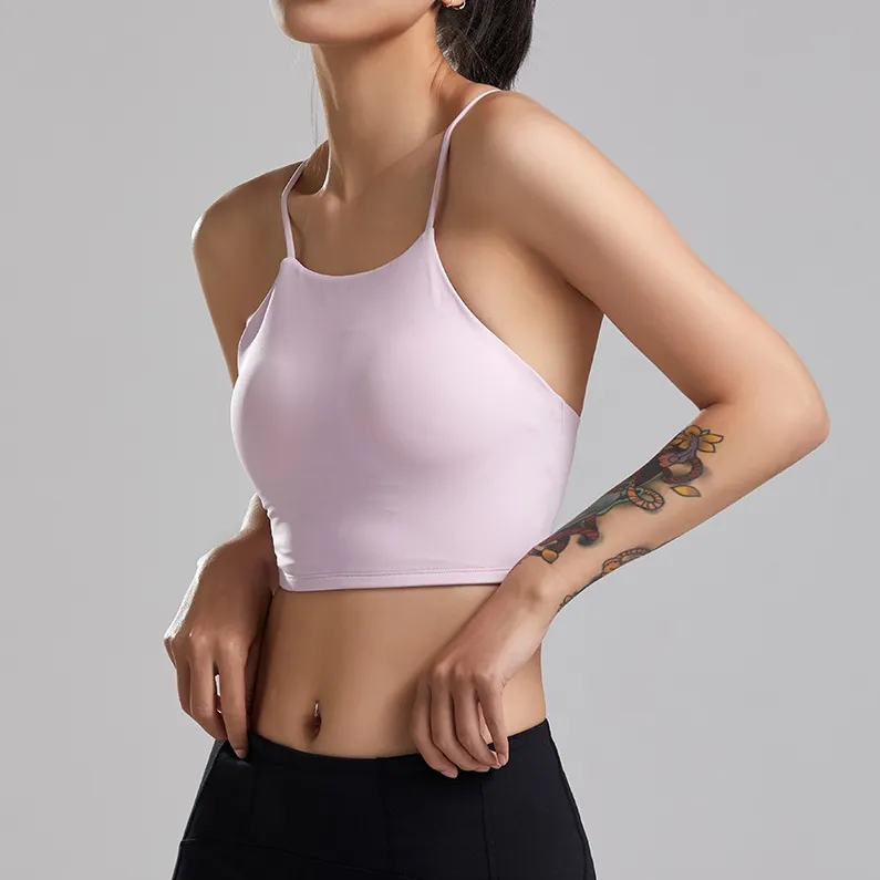 美しいバックライン 揺れ防止 セクシー 透かし彫り 無地 オシャレ 運動 ランニング ヨガブラ