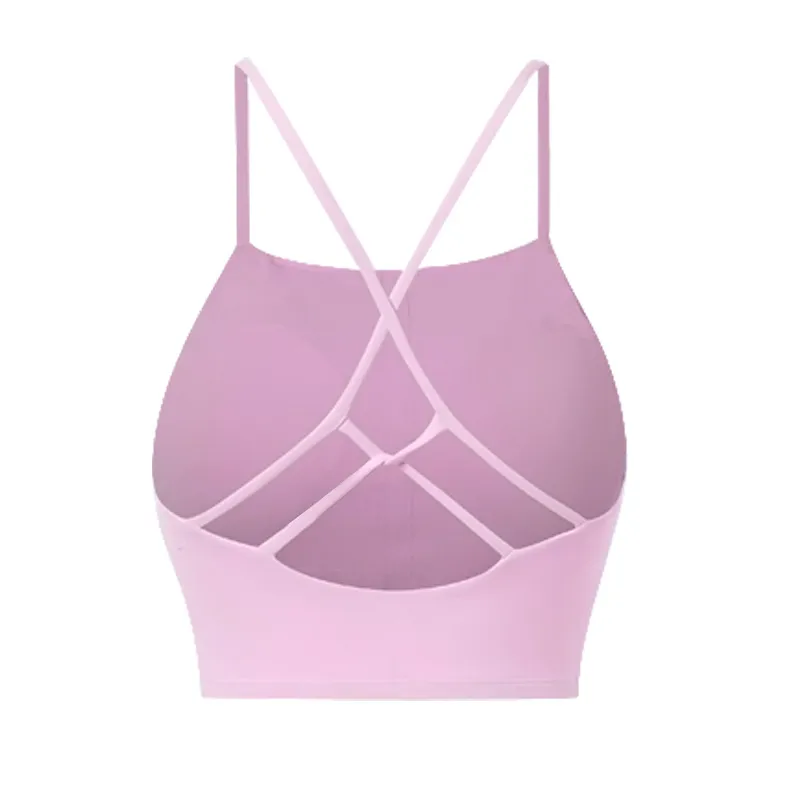 美しいバックライン 揺れ防止 セクシー 透かし彫り 無地 オシャレ 運動 ランニング ヨガブラ