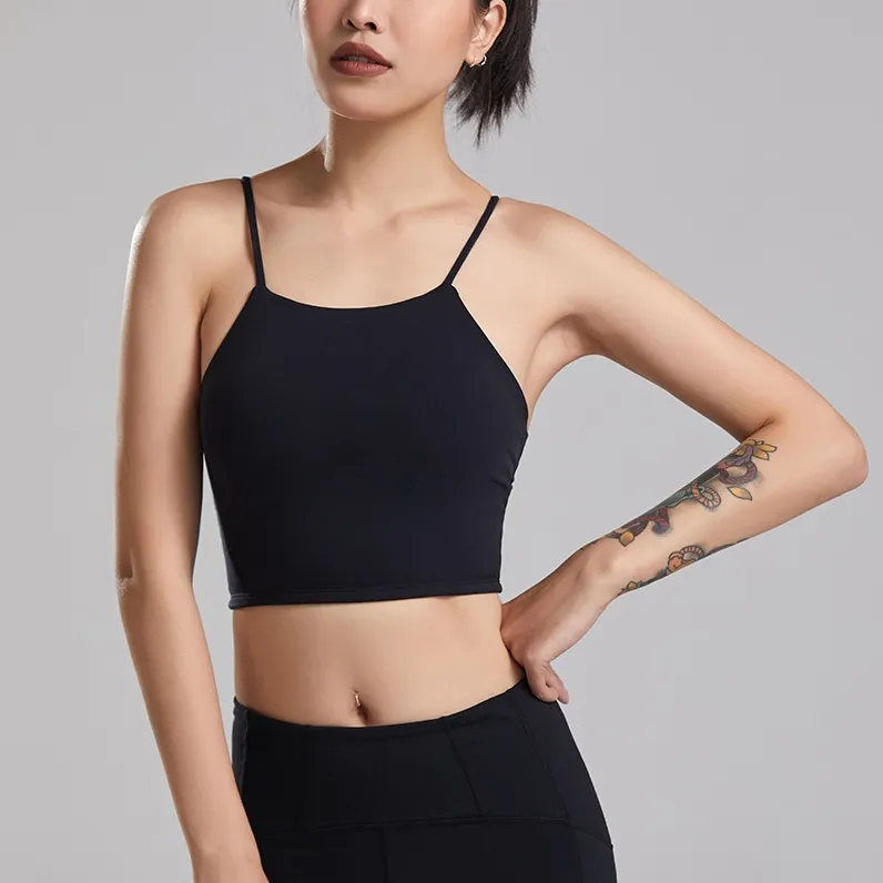 美しいバックライン 揺れ防止 セクシー 透かし彫り 無地 オシャレ 運動 ランニング ヨガブラ