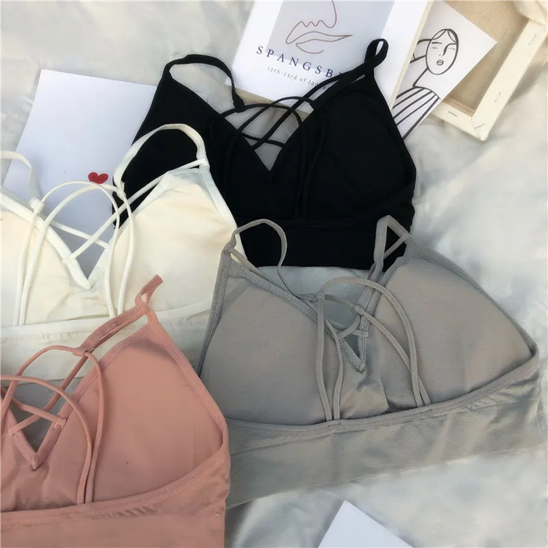 クロスデザイン 揺れ防止 セクシー 透かし彫り 背中すっきり プルオーバー ヨガブラ