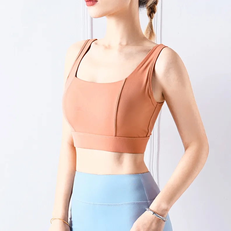 定番シンプル スポーツブラ 揺れ防止 セクシー 胸大きく見え 無地 ヨガブラ