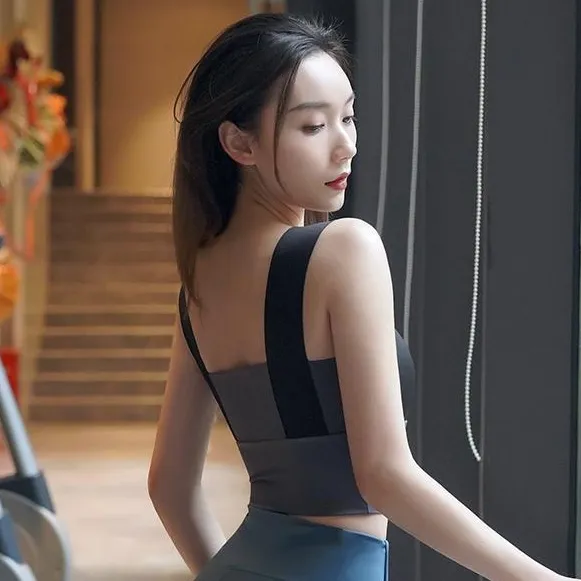 上品さたっぷり 配色 スポーツ つけ心地 キャミソール 通気性良い ヨガブラ