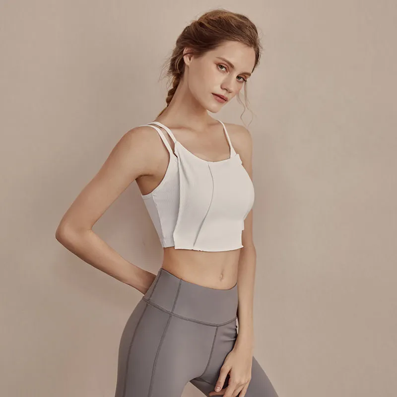 シンプル 不規則 スポーツ 無地 着痩せ 通気性良い クッション性 お洒落 ヨガブラ