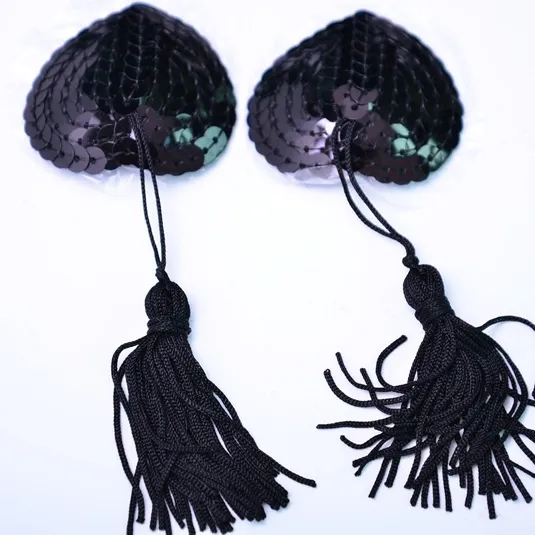 誘惑 セクシー フリンジ 無地 スパンコール飾り 3色展開 夜の営み ニップレス