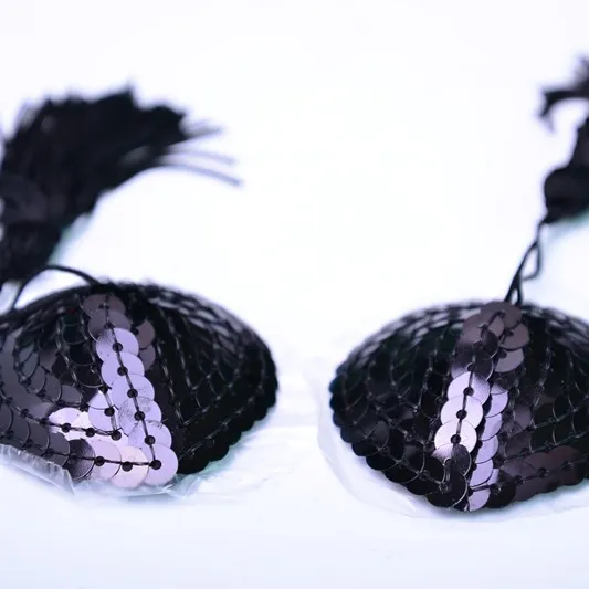 誘惑 セクシー フリンジ 無地 スパンコール飾り 3色展開 夜の営み ニップレス