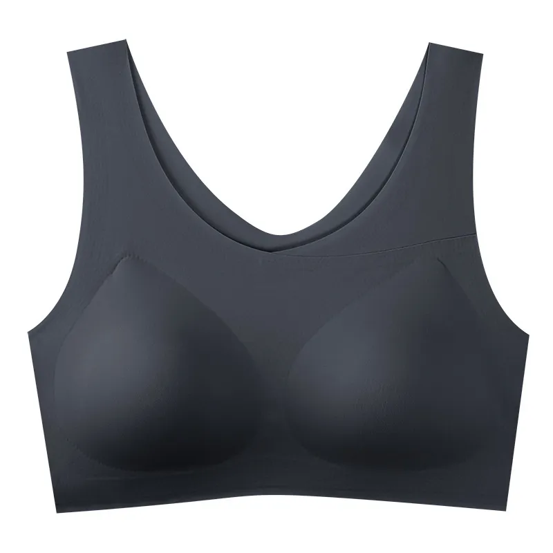 絶対流行 無地 脇高 背中魅せ シームレス ファッション スポーツ ヨガブラ
