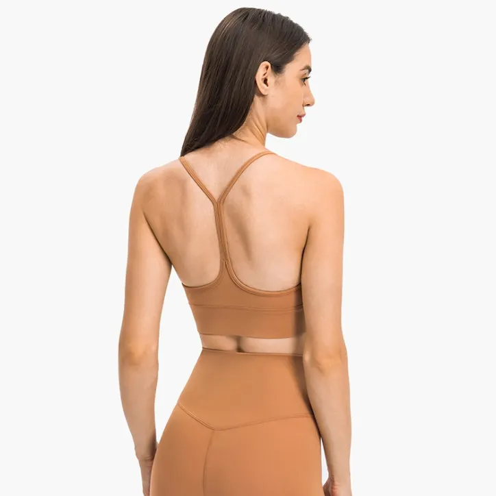 Y型 動きやすい 無地 背中すっきり 激しい運動にも安心 ヨガブラ