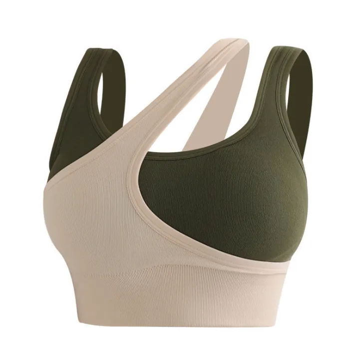 おしゃれ 配色 スポーツ キャミソール 吸汗速乾素材 背中魅せ ヨガブラ