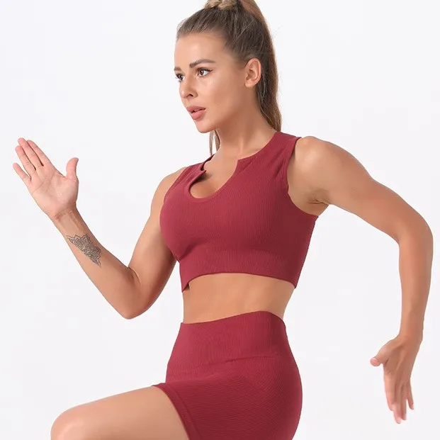 コンプレッション  サポートする 耐震 トレーニング 伸縮性よい 中心に寄せ ヨガブラ