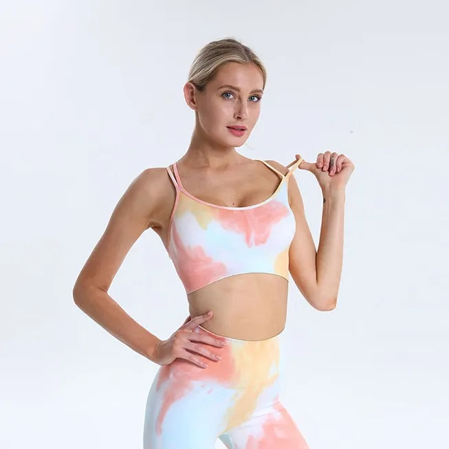 INS風 配色 吸収速乾 運動向き 爽やかな配色 スポーツウェア ヨガブラ