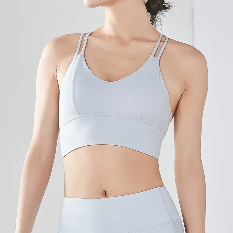 サポートする 運動向き プルオーバー シンプル 快適に パットあり ラウンドネック ヨガ ブラ