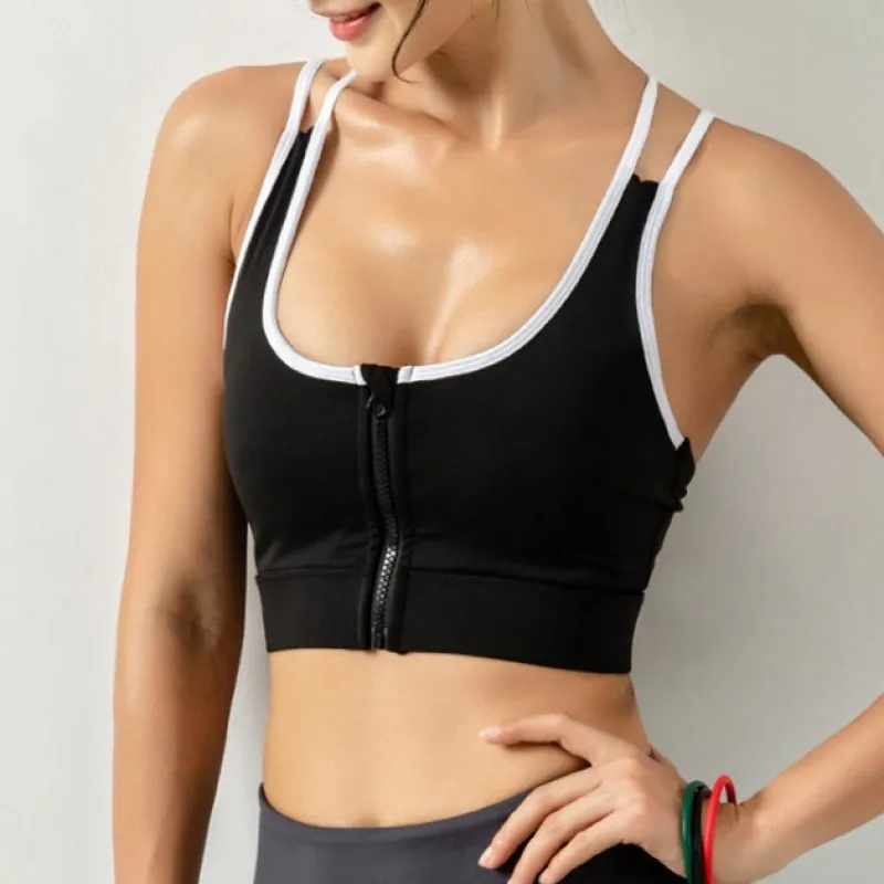 瞬間脱着 ファスナー 切り替え 無地 新商品 サポートする ヨガブラ