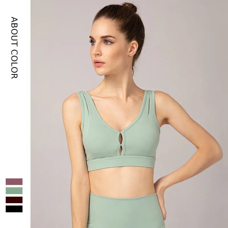 清新的配色 無地 透かし彫り 絶対欲しい サポートする ヨガブラ