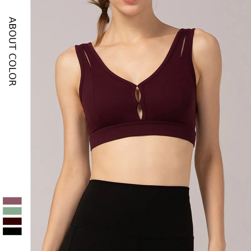 清新的配色 無地 透かし彫り 絶対欲しい サポートする ヨガブラ