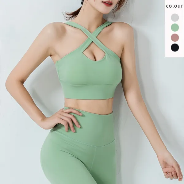 軽い手持ち感 ホールド力高い  透かし彫り 無地 後ろホック ヨガブラ