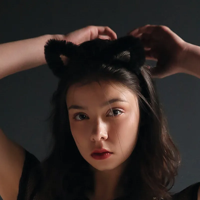 ネコちゃん 遊び心 コスプレ もこもこ 不規則形 キュート カチューシャ