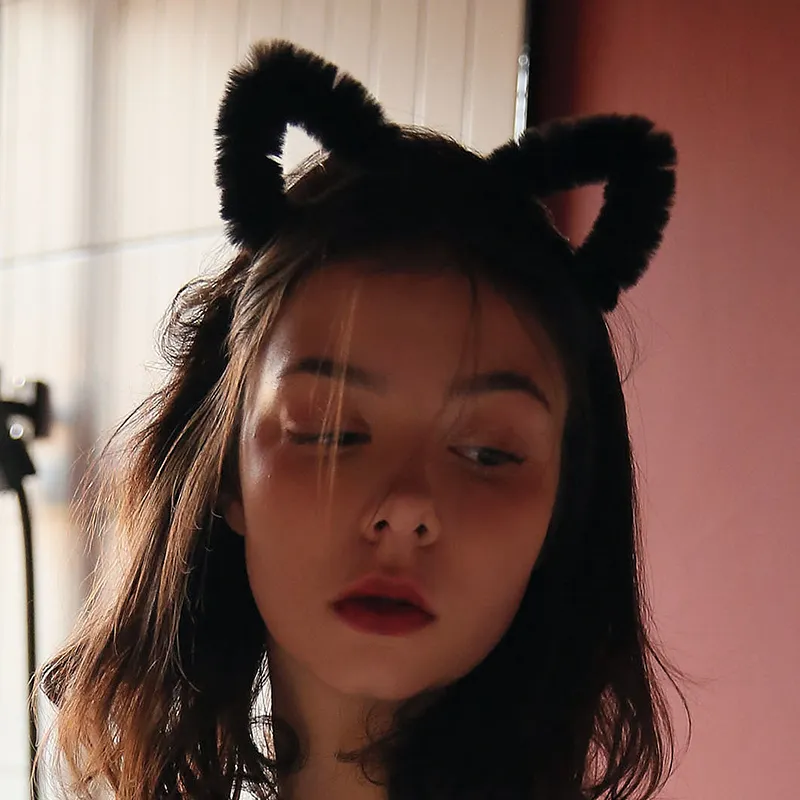 ネコちゃん 遊び心 コスプレ もこもこ 不規則形 キュート カチューシャ