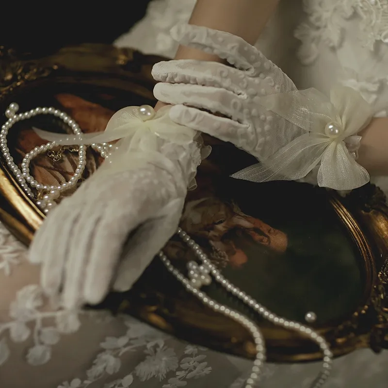 高級感 リボン ゴージャス フランス式 エレガント キレイ ウェディング  手袋