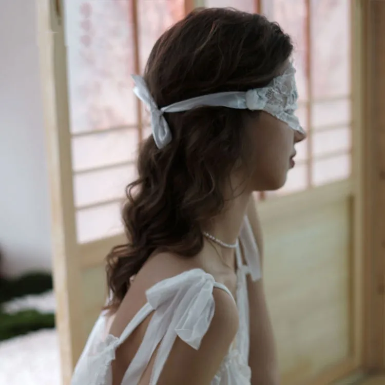 夜の営み 美人度アップ誘惑 レース 刺繡 ボウタイ 透け感 セクシー アイマスク