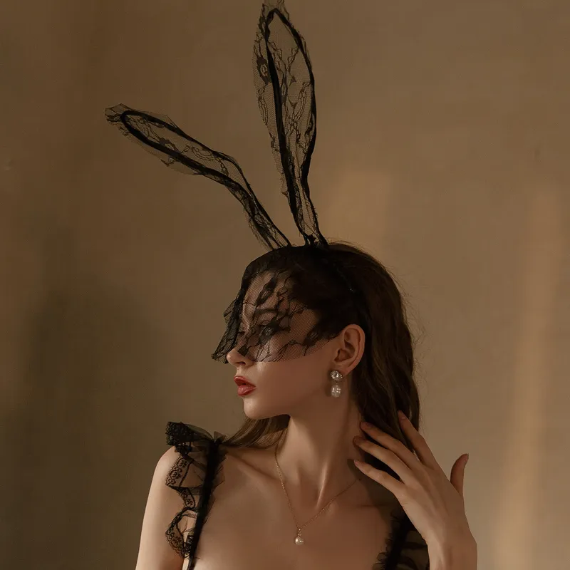 目立つ 雰囲気満点 スウィート セクシー レース 兎耳 ベール  プロム ヘアバンド