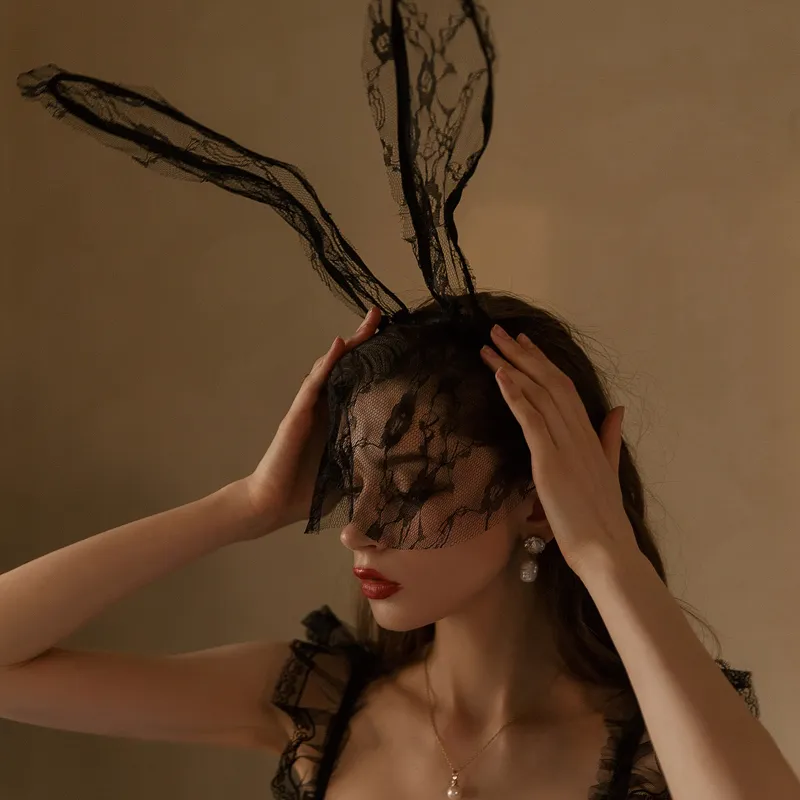 目立つ 雰囲気満点 スウィート セクシー レース 兎耳 ベール  プロム ヘアバンド