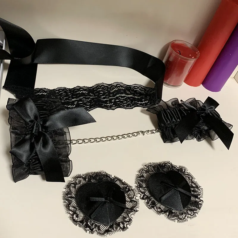 3点セットお買い得 セクシーデート レース リボン付き SM マンネリ解消 エロアクセサリー