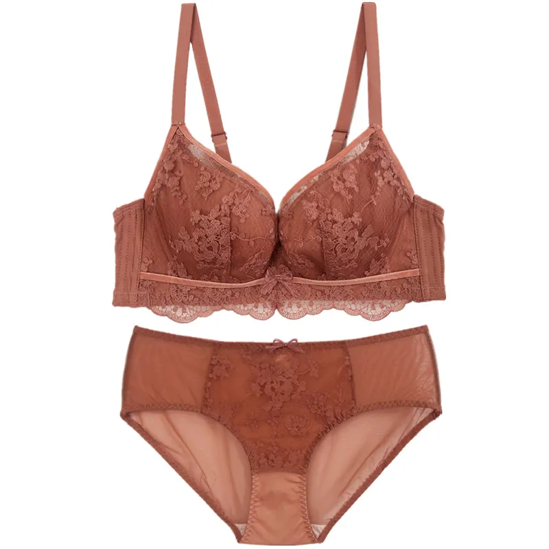 好感度UP メッシュ 刺繡 レース 薄手 ワイヤー入り B-Cカップ 脇スッキリ 盛れる ブラ・ショーツセット