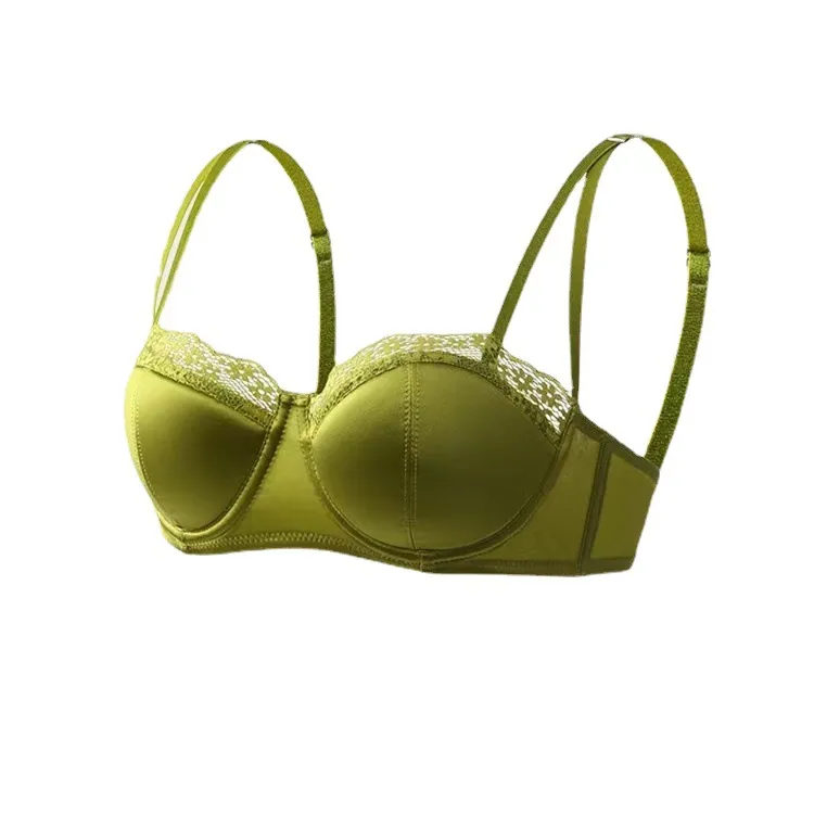 フランス式 レース 盛り谷間 ワイヤー入り A-Cカップ 盛れる 薄手 中心に寄せ ブラ・ショーツセット