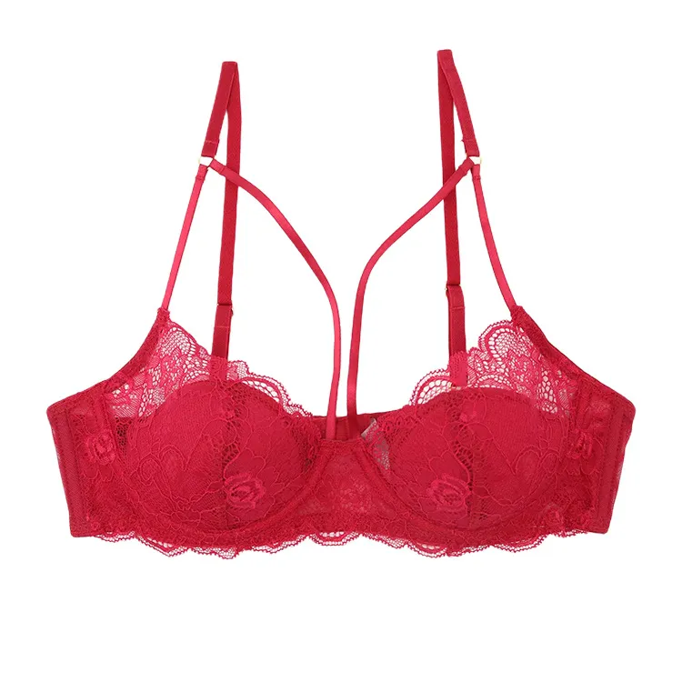 スウィート レース 交差 透かし彫り ワイヤー入り 超薄め A-Cカップ ホールド ブラ・ショーツセット