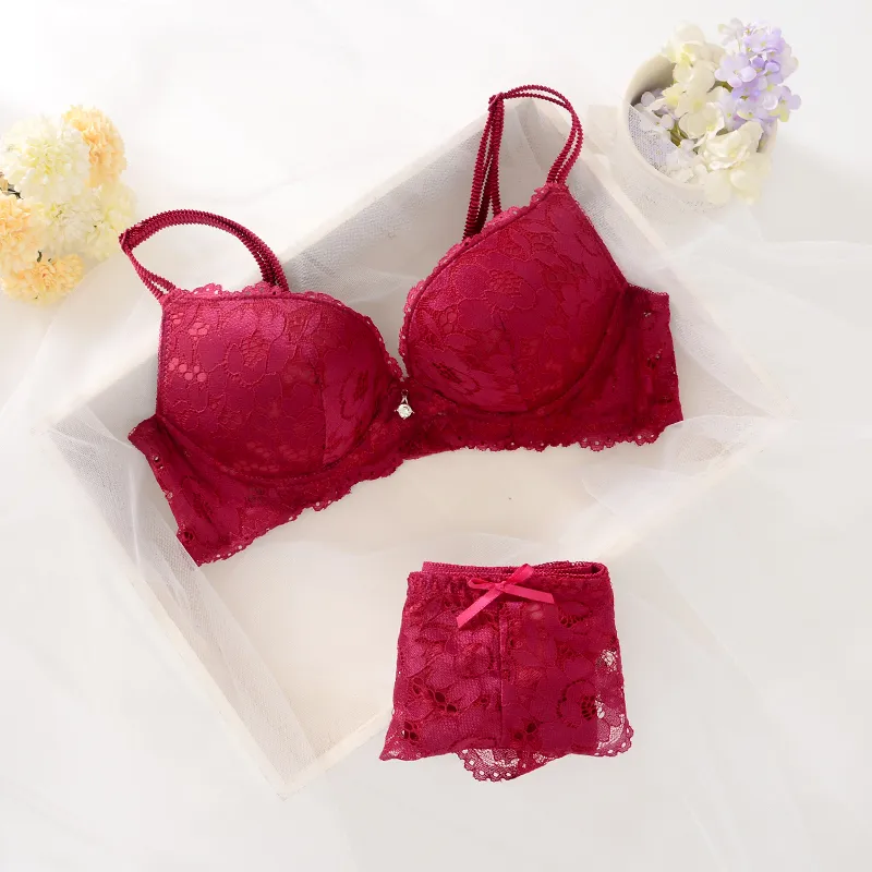 ボリュームUP 下垂防止 盛れる 美胸 A-Bカップ ワイヤー入り セクシー ブラ・ショーツセット
